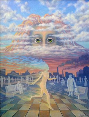 Painting, Surrealism - Lyubov-nad-gorodom