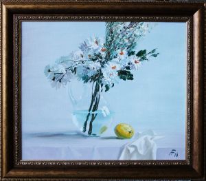 Painting, Still life - Romashki-i-limon