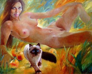 Painting, Nude (nudity) - Eve. The apple is bitten..