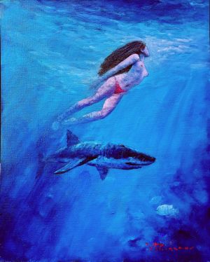 Painting, Nude (nudity) - mistress of the sea