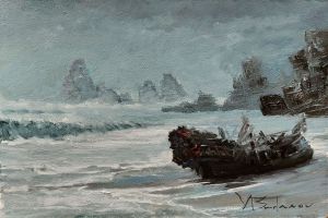 Painting, Seascape - Alien shore