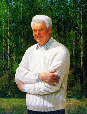 Painting, Portrait - Portrait of the First President of Russia. Boris Yeltsin