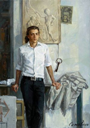 Painting, Realism - Portrait of a young man