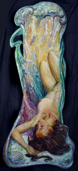 Painting, Nude (nudity) - Dreaming Mermaid