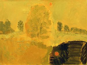 Painting, Landscape - V-oranjevom