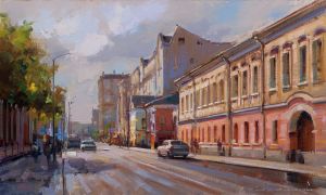 Painting, City landscape - The beginning of May. The old Basmannaya.