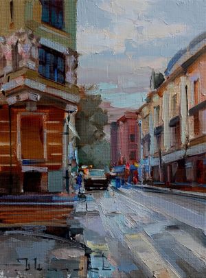 Painting, City landscape - «A miniature thing.» Plotnikov lane.