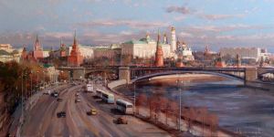 Painting, Impressionism - «Morning of October», Borovitsky hill.