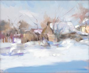 Painting, Landscape - Svetlyy-denek-zimy
