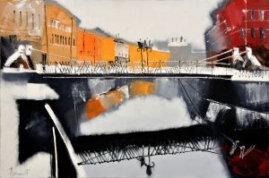 Painting, City landscape - Lvinyy-most