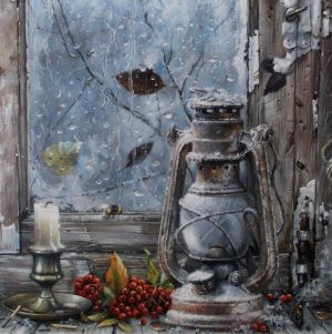 Painting, Still life - Still life with a lantern