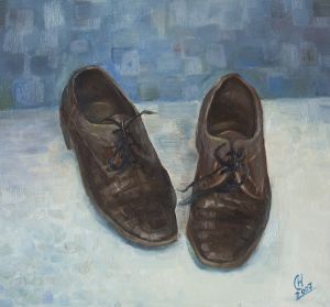 Painting, Still life - Mujskaya-obuv