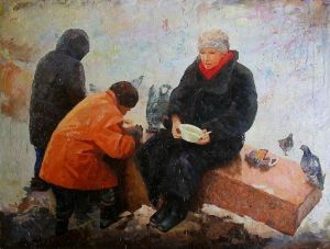 Painting, Genre painting - Cold March