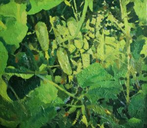 Painting, Still life - Cucumbers