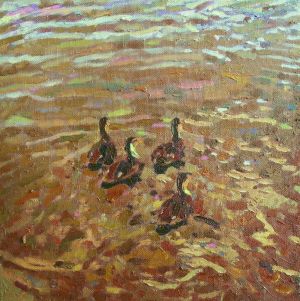 Painting, Realism - Ducks