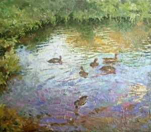 Painting, Landscape - duck
