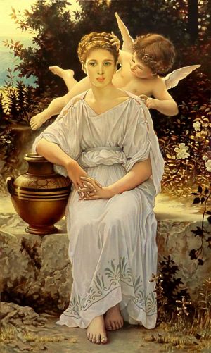 Painting, Mythological genre - Whisper of Love (copy from Bugero)