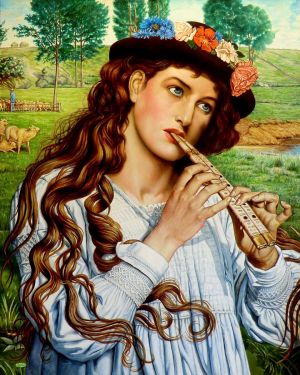 Painting, Mythological genre - Amaryllis (Pastushka) cop with Hunt