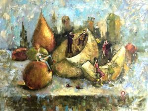 Painting, Symbolism - Fruktovaya-vecherinka