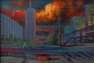 Painting, City landscape - Gorod-Angelov