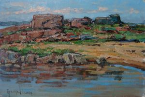 Painting, Landscape - Kamni-na-severnom-plyaje
