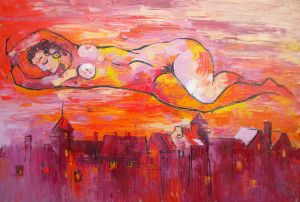 Painting, Expressionism - Nad-gorodom