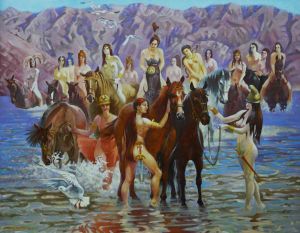 Painting, Mythological genre - Amazons