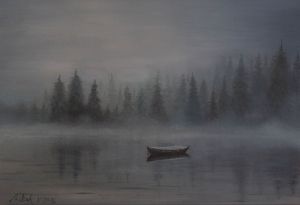 Painting, Romanticism - Rybackaya-lodka