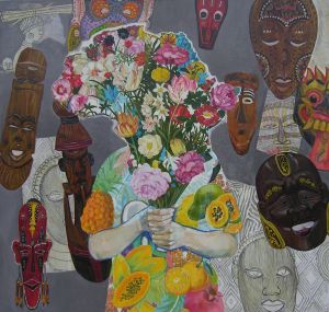 Painting, Realism - Afrikanskie-maski