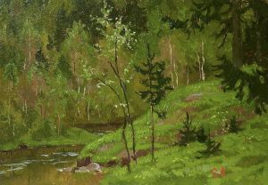 Painting, Landscape - Spring forest