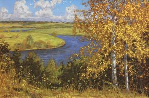 Graphics, Landscape - Zolotaya-osen-Reka-Sorot