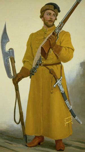 Painting, Realism - Strelec-VII-go-moskovskogo-prikaza-XVII-vek