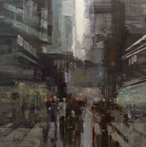 Painting, City landscape - Urban Jungles. Vol. 30 Moscow International Business Center also known as Moscow-City