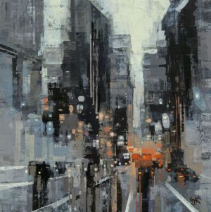 Painting, Avant-gardism - Urban jungle - 34. Moscow in silver.