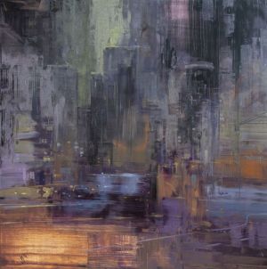 Painting, City landscape - Urban Jungle - 40. Night chaos