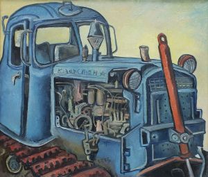 Painting, Plot-themed genre - Tractor Kazakhstan