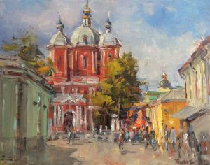 Painting, City landscape - Klimentovsky lane