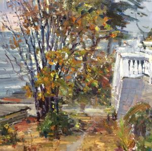 Painting, Landscape - Vremya-listopada