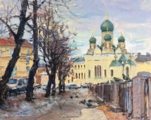 Painting, City landscape - Spring Petersburg