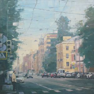 Painting, City landscape - Vasilevskiy-ostrov