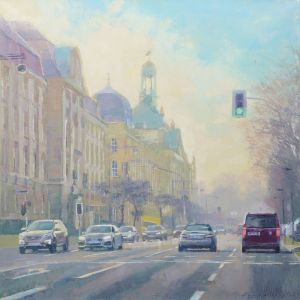 Painting, Realism - Martovskoe-utro