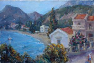 Painting, Seascape - Dom-s-krasnoy-kryshey