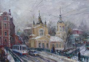 Painting, City landscape - Pokrovskiy-hram-v-Moskve-Nijnyaya-krasnoselskaya
