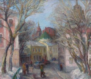 Painting, Impressionism - Malyy-Levshinskiy-pereulok-v-Moskve