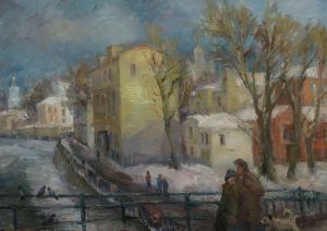Painting, Impressionism - Sadovnicheskaya-naberejnaya