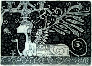 Graphics, Mythological genre - Sfinks