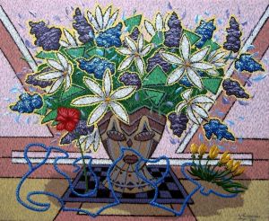 Painting, Still life - Vase of flowers