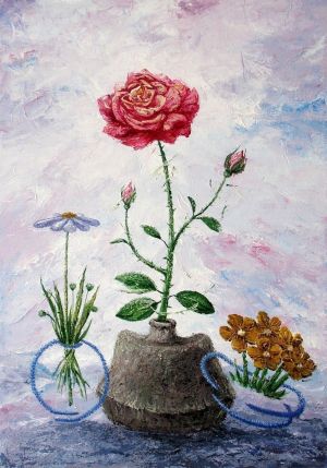 Painting, Surrealism - Rose.