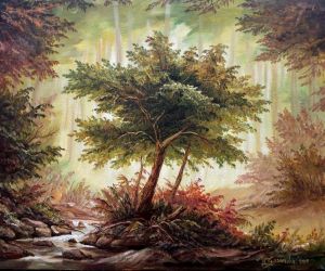 Painting, Landscape - Tree in the sun.