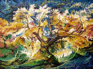 Painting, Surrealism - A tree in the sunlight.